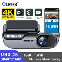 UHD 4K 3840*2160P coche DVR WIFI cámara de salpicadero grabadora de vídeo Dashcam registrador caja negra monitoreo 24 horas visión nocturna