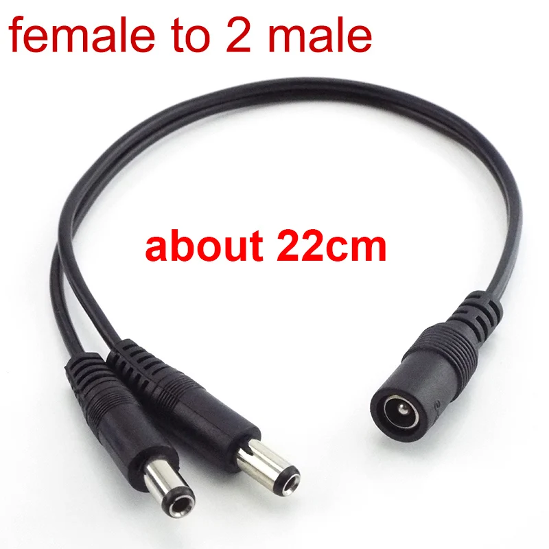 2.1x5.5mm CCTV Security Camera 1 DC Female To 2/3/4/5/6/8 Male Plug Power Cord Adapter Connector Cable Splitter for LED Strip D4