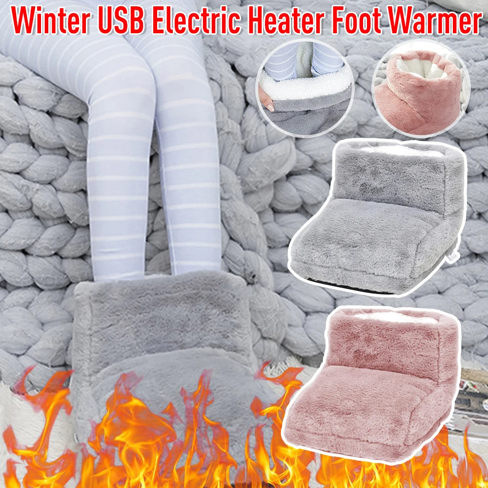 

USB Electric Heater Foot Warmer Detachable Feet Warmer Shoe Winter USB Charging Foot Heating Pad Detachable Thermal Feet Slipper