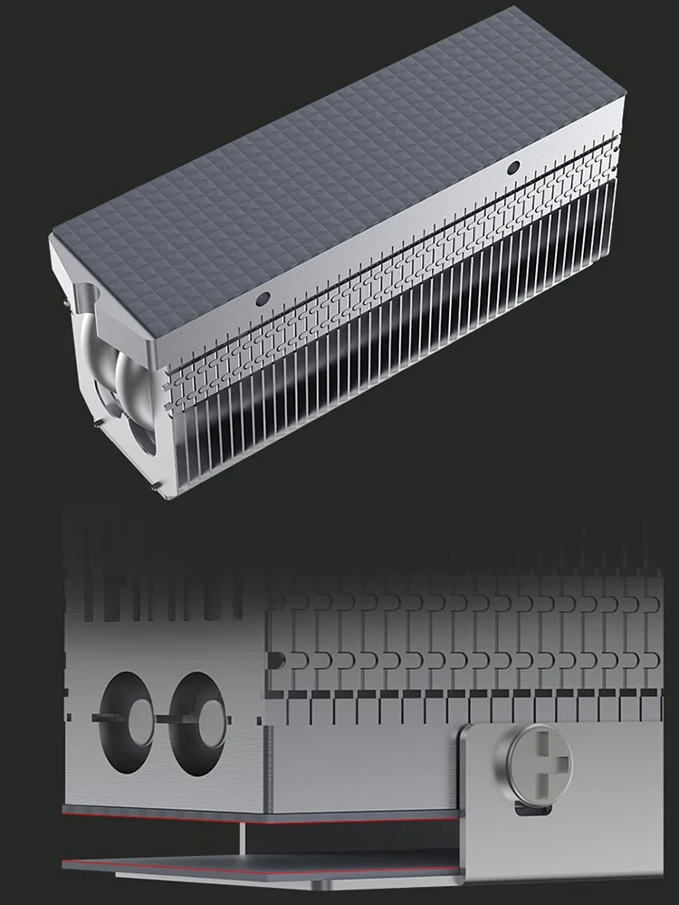

Радиатор для твердотельного накопителя M.2 2280, 2xAGHP тепловые трубки, пайка рефлоу, с термопастой