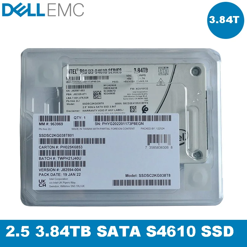 New 2.5 DELL S4510 S4610 SATA 3.84TB 1.92TB 960GB 480GB SSD