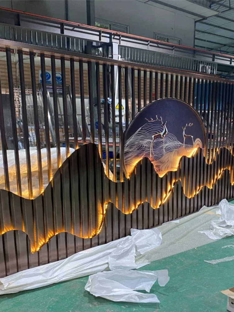 تخصيص الفولاذ المقاوم للصدأ شاشة قابلة للطي المشهد التقسيم فناء حائط الخلفية المدخل قاعة المعارض الجنينة