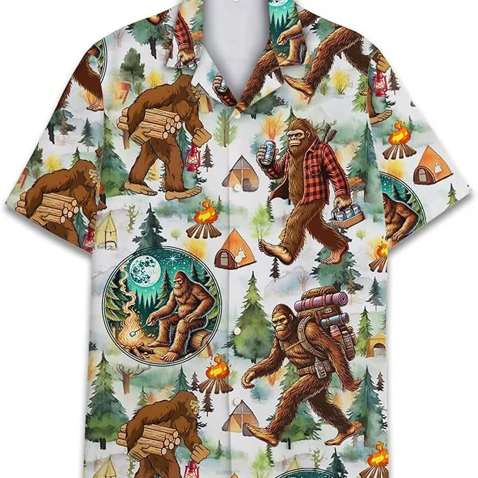 Dopamine Contrasting Fun Printed Short Sleeved Shirt for Both Men and Women, Niche Seaside Vacation Casual Flower Shirt