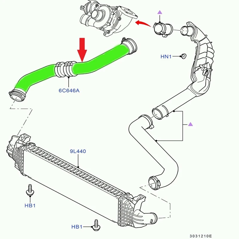 

7G916C646FA 7G916K683AA For Ford S-Max 2.0 Tdci Mondeo Mk4 Intercooler Turbo Hose Pipe Auto Turbo Intercooler Hose Replacement