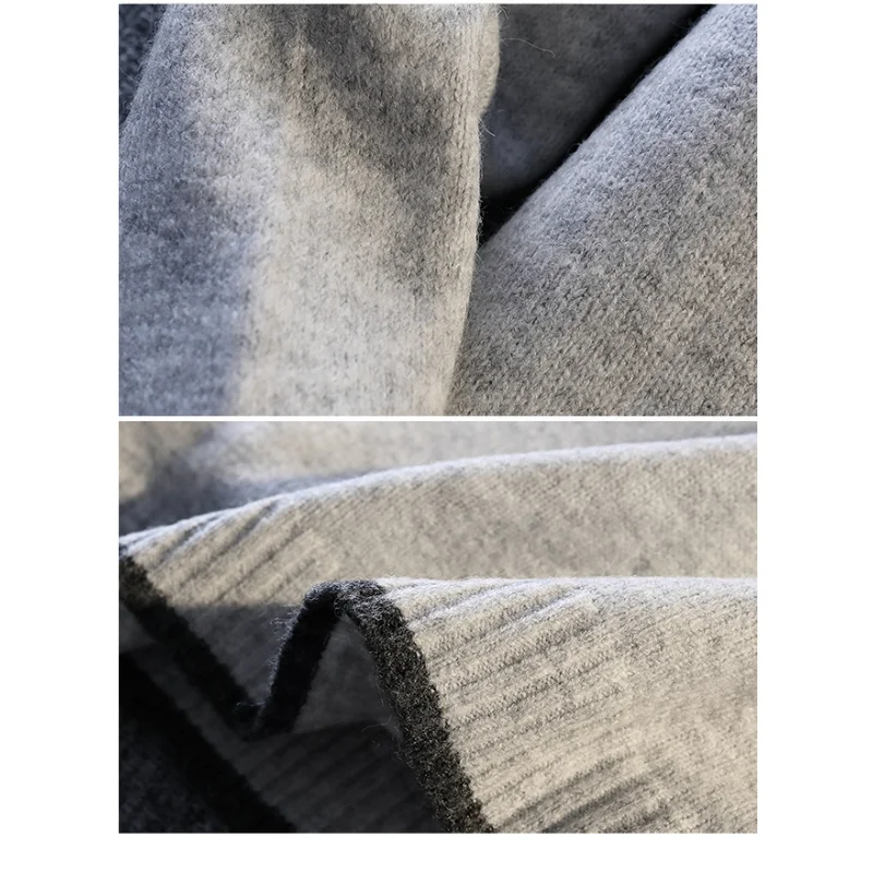 Fake Two-piece Shirt Collar Sweater Men's Spliced   contrasting Color Long-sleeved Pullover Casual Loose Top