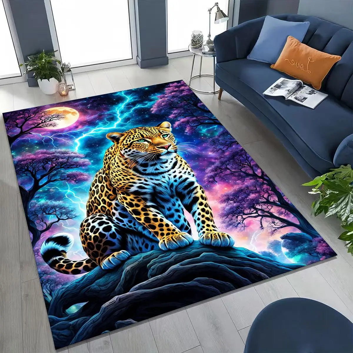 

27 Style Wild Animal Leopard Cheetah Beast Cartoon Rug for Bedroom Living Room Sofa Home Doormat Decor, Kids Non-slip Floor Mat