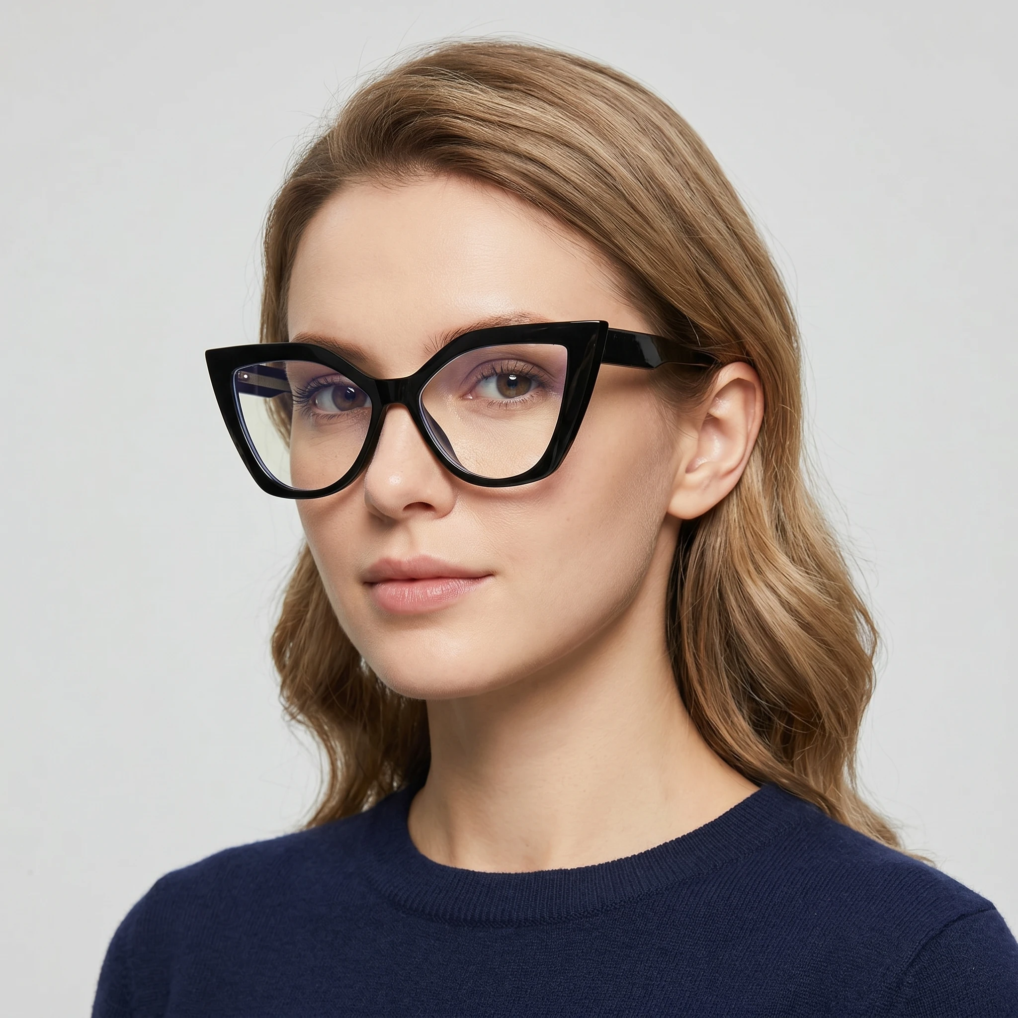 

JMISUS Trendy Handmade Acetate Cat Eye Progressive Multifocal Glasses Woman Anti-Blue Light Square Prescription Eyewear