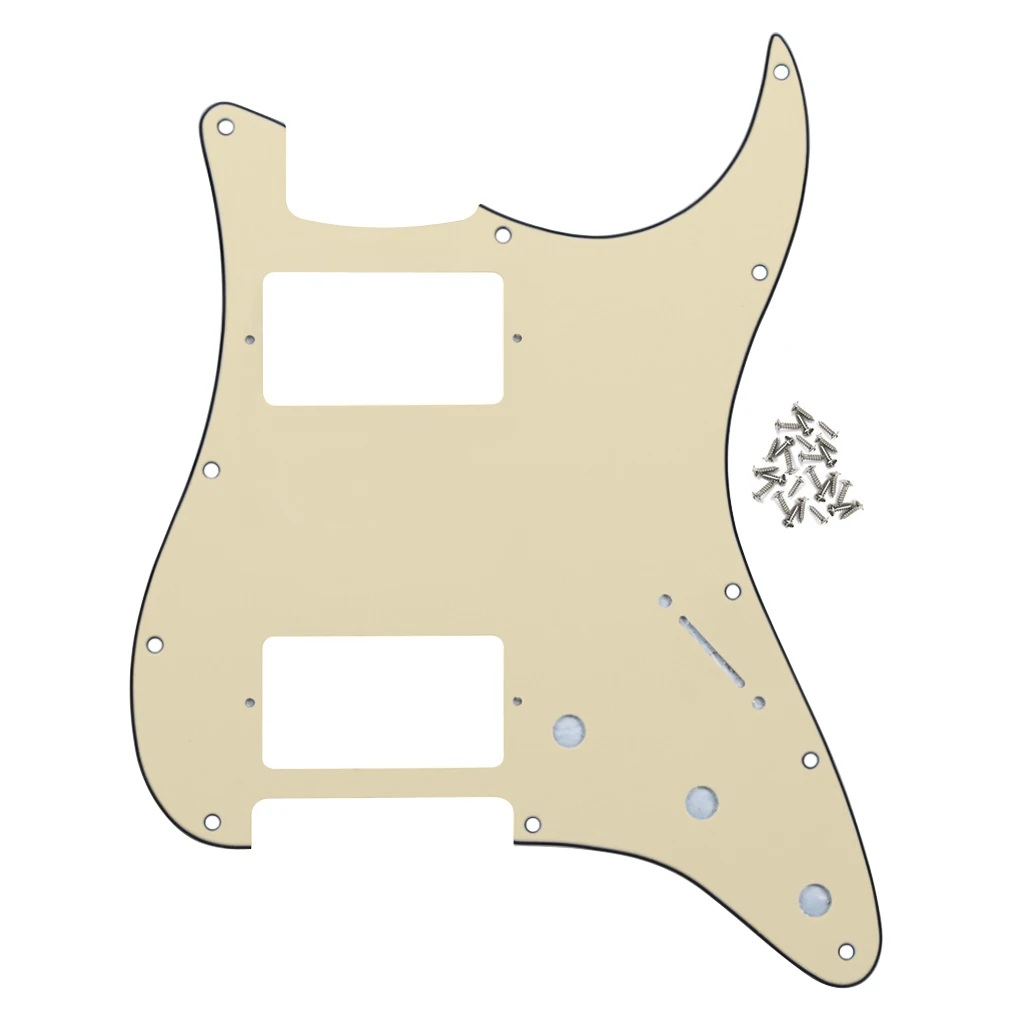 FLEOR Electric Guitar Pickguard HH Pick Guard 11 Holes Scratch Plate + Screws for FD ST Style Guitar Accessories