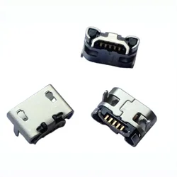 100pcs Micro USB 5pin No Side Ox Horn Female USB Socket Flat Mouth Four Legs Socket Mini USB Connector