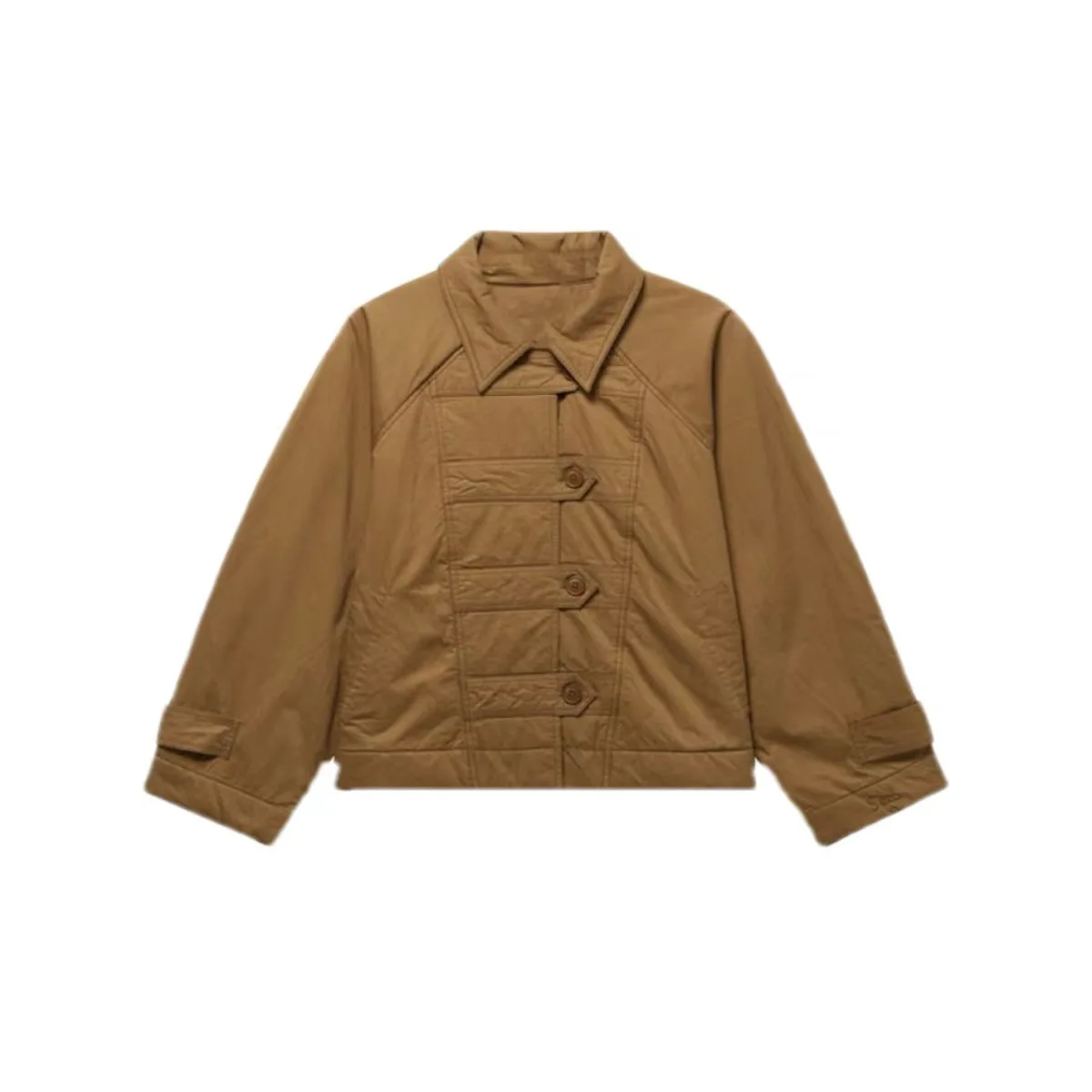 2025 Sezanes fashion autumn winter new retro leisure solid color loose lapel straight-breasted jacket cotton jacket French coat