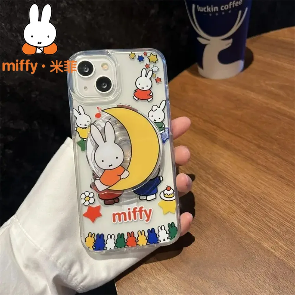Miffy Phone Case with Bracket Multi Model for IPhone 11 12 13 14 15 16 17 15ProMax Portable Stand Cover Protective Accessory