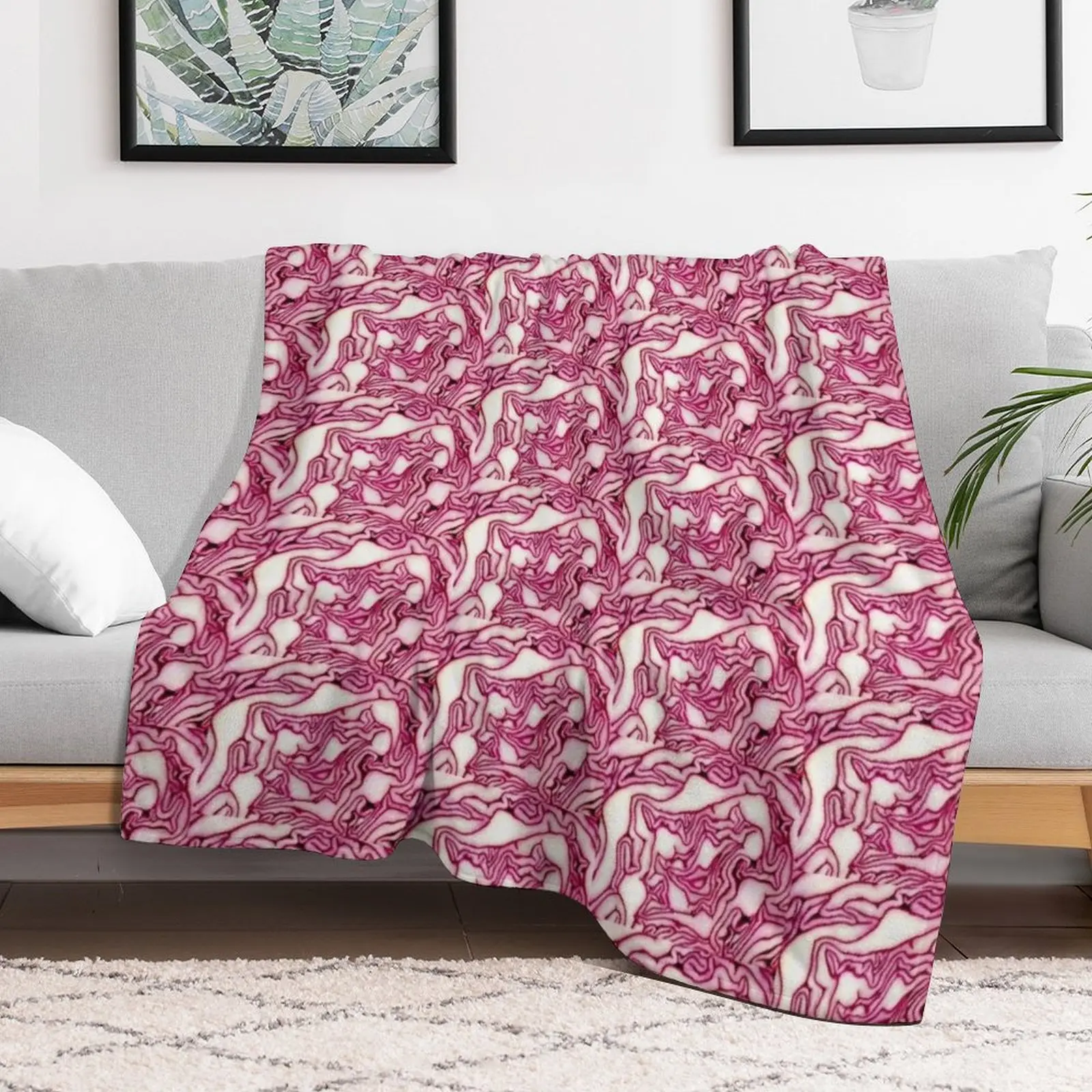 Red Cabbage Design Pattern Throw Blanket Decoratives Luxury Brand Comforter Quilt Blankets