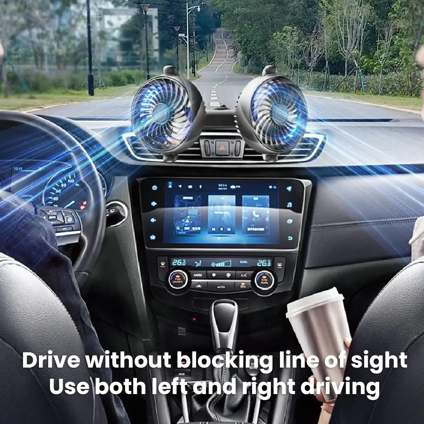 Foldable Dual Head Fan Silent Cooling 2 Speeds 360 Degree Rotation DC5V USB Vehicle Fan for Car Dashboard