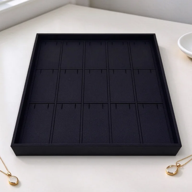 Black Necklace Display Tray Showcase Pendant Storage Trays Jewelry Shop Earrings Plate Live Streaming Jewelry Organizer Porps
