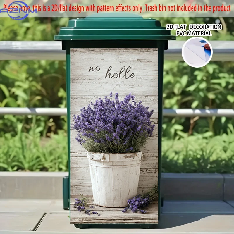 2D Flat Printing 1pc 2D Pattern Printed Kitchen Trash Can Sticker xcm, Lavender in a Barrel Themed Kitchen Home Decor Wallpape