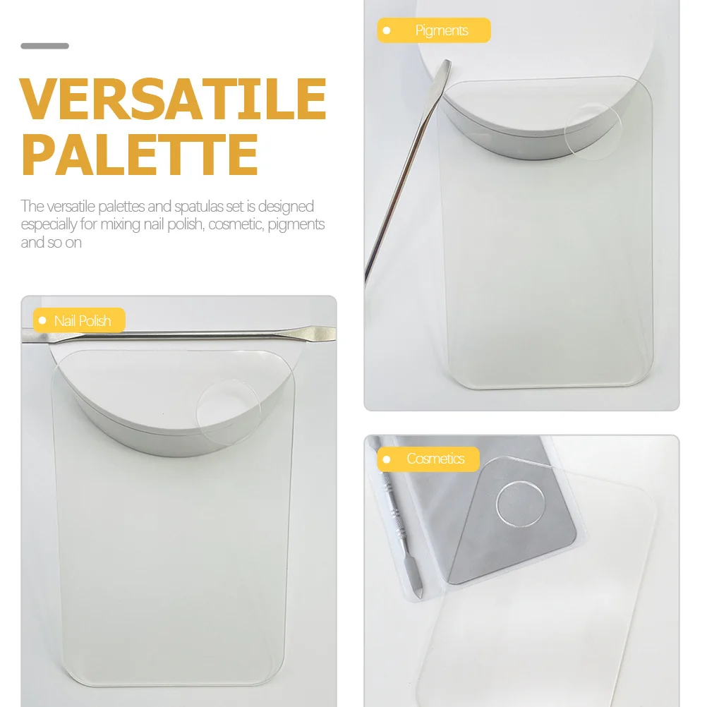 2 set di palette per trucco, set di spatole per la miscelazione di pigmenti, prevengono il contaminazione incrociata, piastre per miscelare il trucco dal design durevole