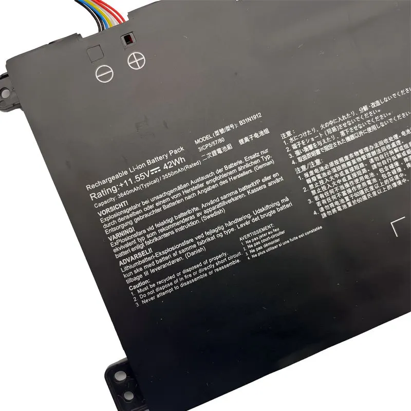 For ASUS VivoBook 14 E510 E510M E510MA L410MA EK017TS BV162T F414MA E410MA-EK018TS C31N1912 Laptop Battery B31N1912 3550mAh