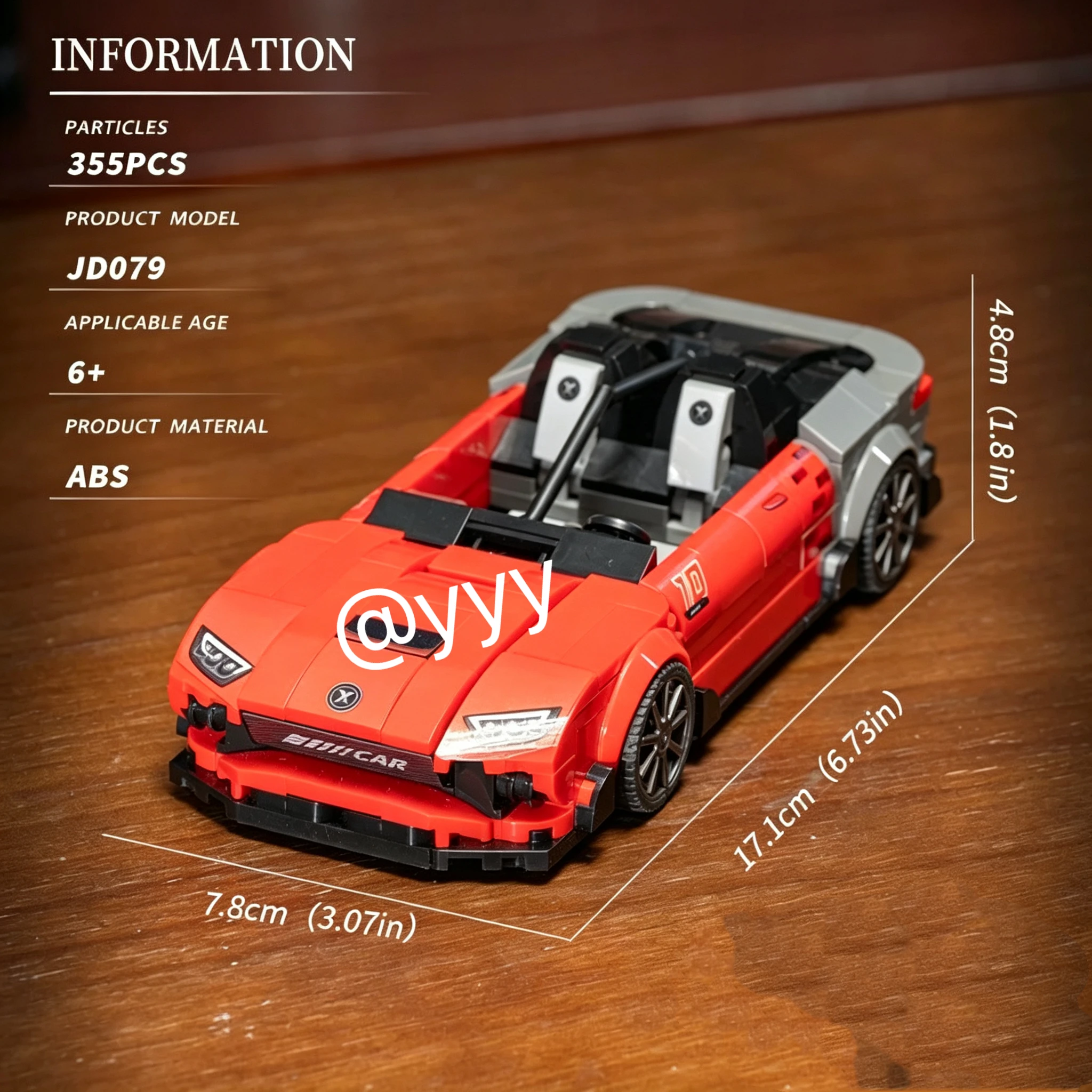 NEW/355pcs red variable sports car assembly collection ornaments birthday Christmas gift