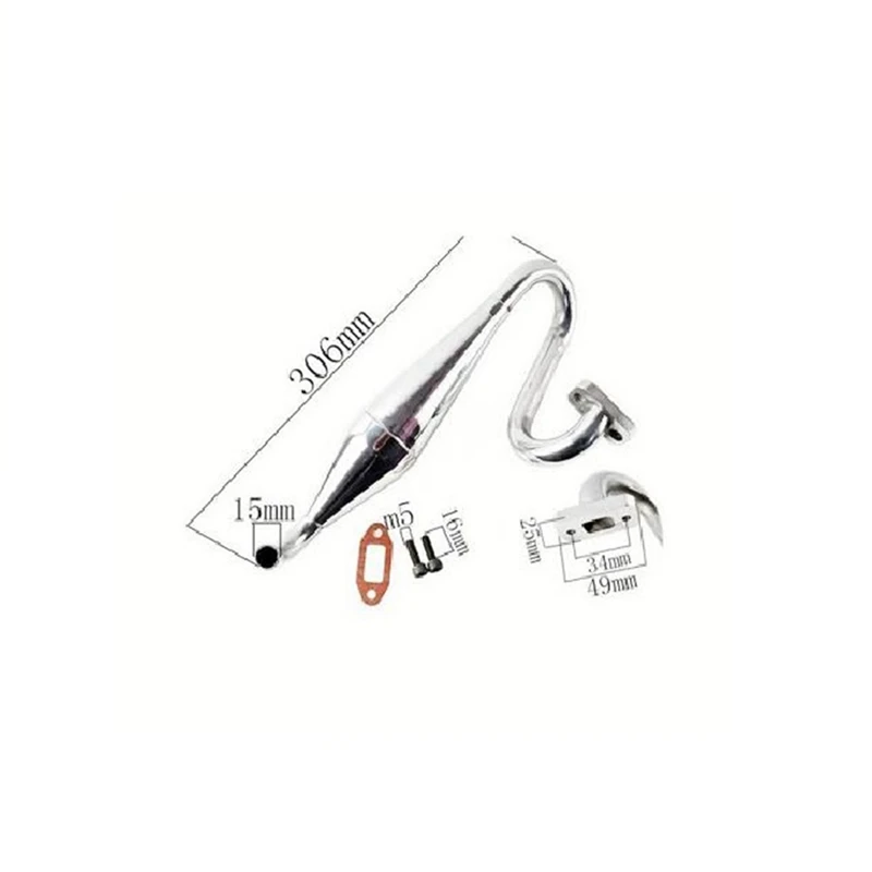 For 050024 1/5 RC Remote Control Model Car Muffler Metal Exhaust Pipe,Modified and Upgraded Accessories [No.68 Toy]