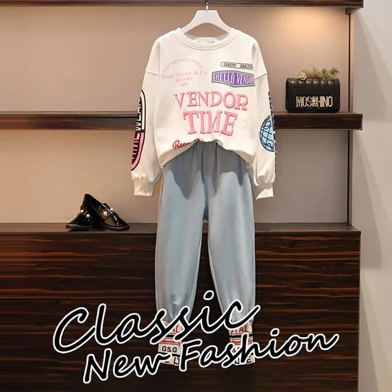 

Women's Casual Sweat Suit 2025 Spring and Autumn New Fashion Loose Tops and Harem Pants 2 Two Piece Sets Matching Sets Blouses