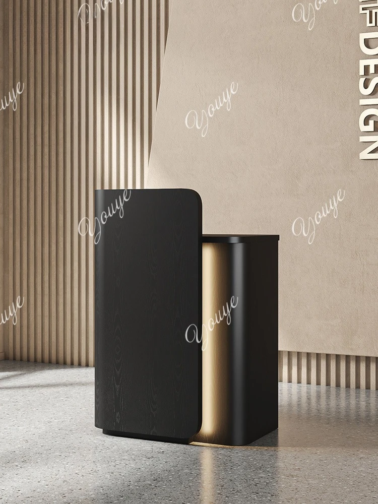 

Shopping mall restaurant welcome desk beauty salon information checkout page black small front desk reception desk