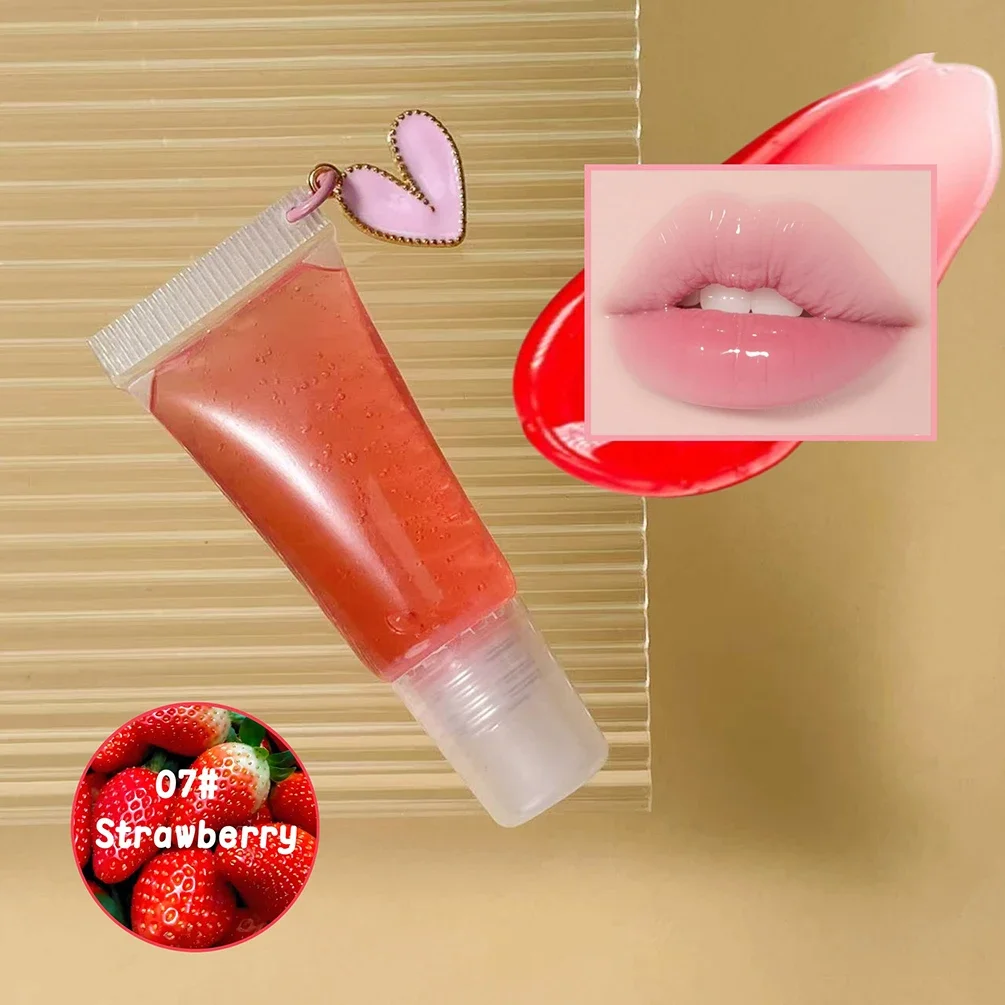 10 Colors Custom Logo 5ml Fruit Lip Gloss Keychain Moisturizer Hydrating Soft Smooth Nourish Refresh Vegan Private Label Makeup view 6