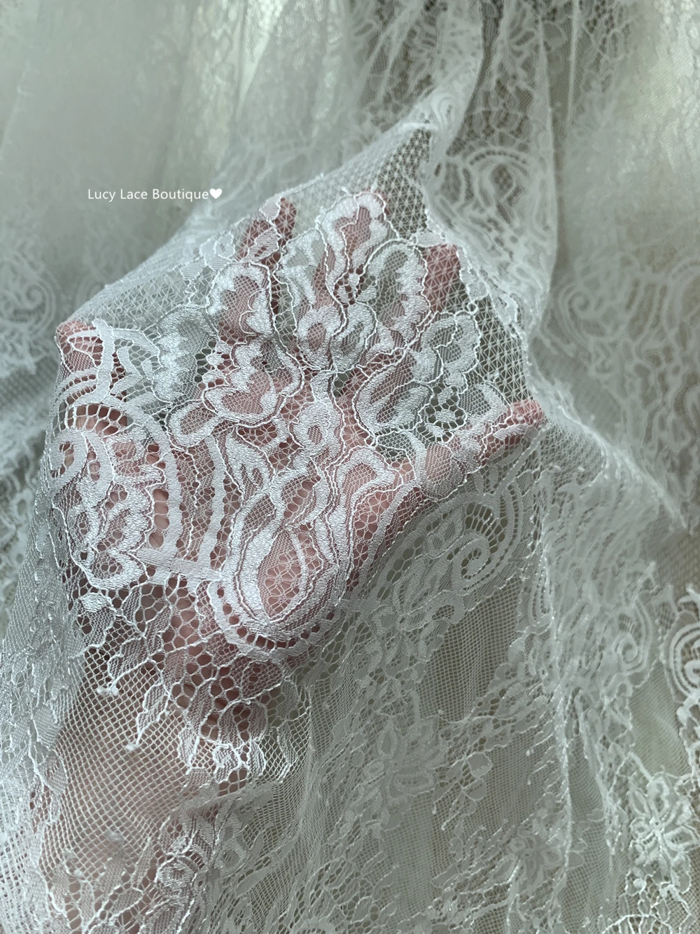 150CM Wide, 3 Meters Long Delicate Eyelash French Lace Fabric European Design Good Quality Off White