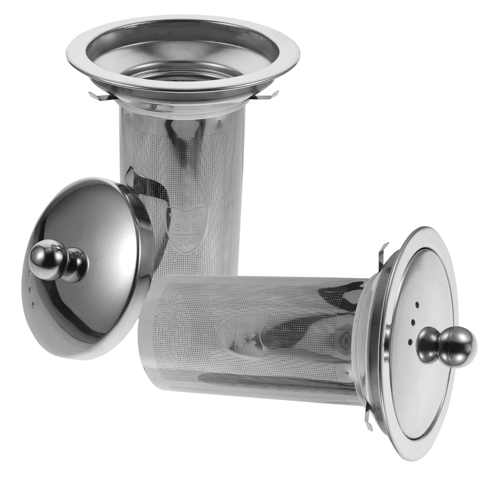 

2pcs Stainless Steel Strainer Fine Mesh For Loose Leaf Tea Infuser Replacement Filter Teapot Kitchen Office Use Metal