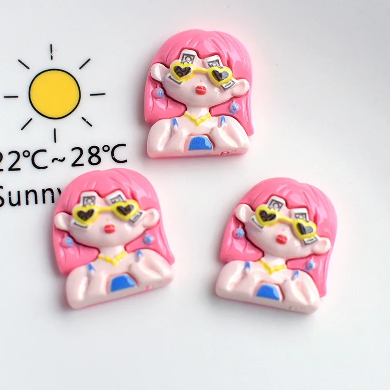 5 stücke Cartoon Reiche Frau Schönheit Harz Flatbacks Scrapbooking Kawaii Mädchen Charakter Teile Tagebuch Dekorieren Harz Zubehör – Detail 11