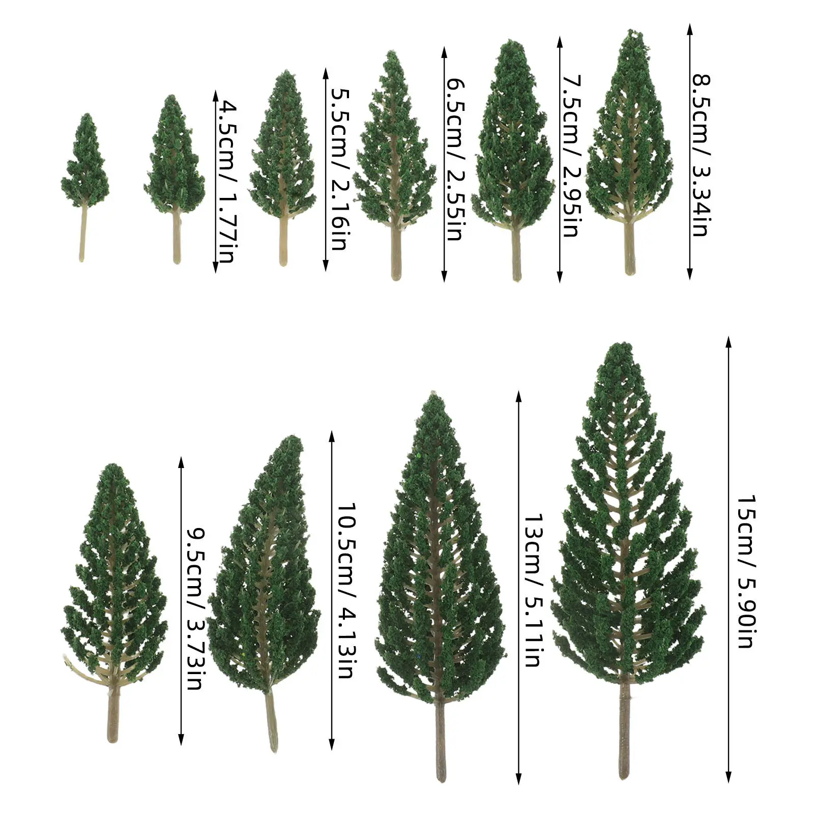 18Pcs Mixed Miniature Artificial Tree Set Plastic for Sand Table Diorama Craft Train Scenery Fake Small Tree Decoration