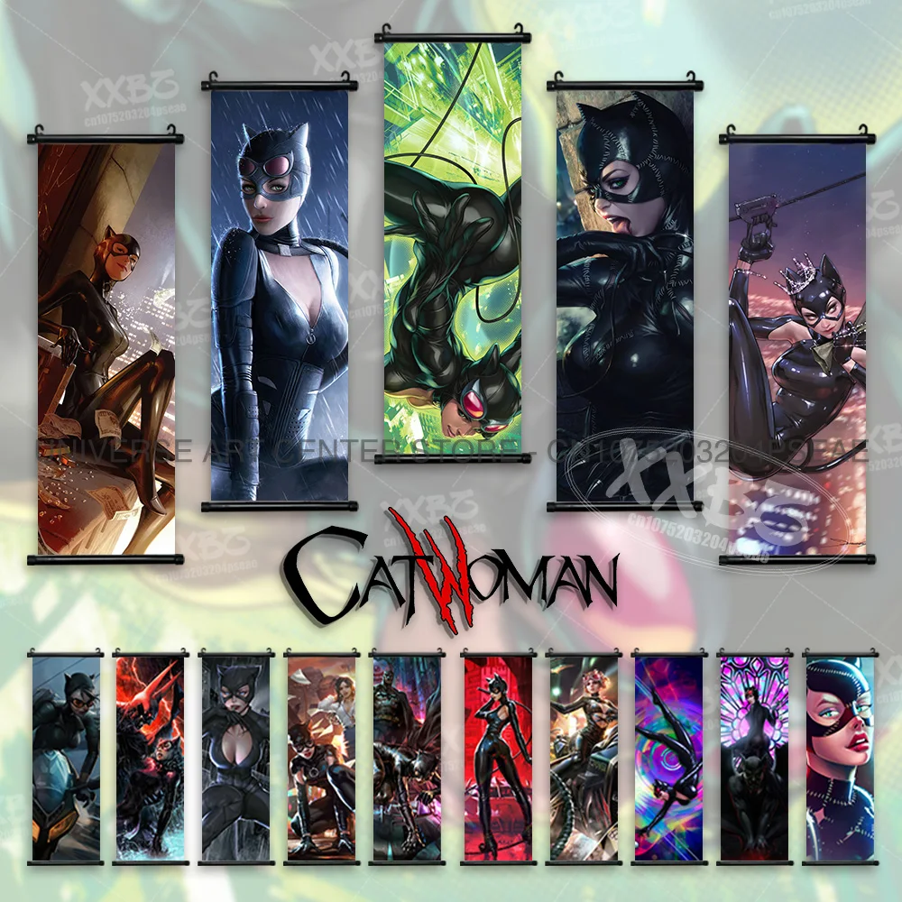 

Catwoman Poster Selina Kyle Hanging Painting Batman Home Decor Sexy Movie Figures Scrolls Picture Justice League Wall Artwork