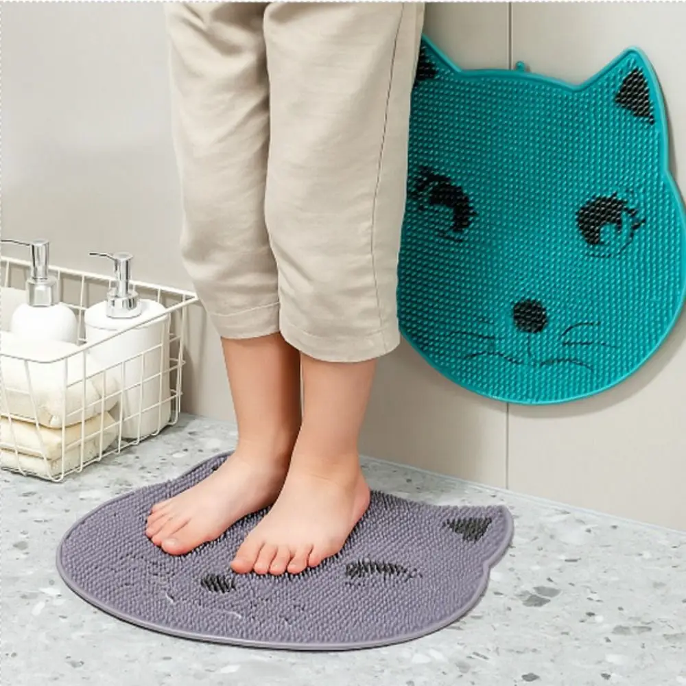 

Нескользящий коврик для ванной комнаты в форме кошки, мультяшный противоскользящий коврик для душа и ног с присоской, мягкий напольный коврик для туалета