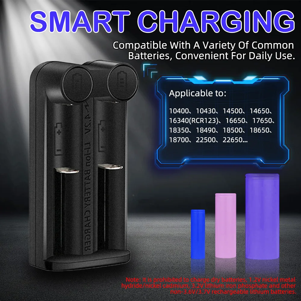 PowerKAN C2 for 3.6/3.7V Lithium Portable Battery Charger Powerbank Compatible with 14500/18650/26650/21700/21.etc