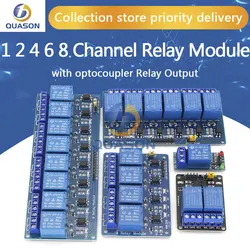 Módulo de relé de 5V 12V1 2 4 6 8 canales con salida de relé optoacoplador, módulo de relé de 1 2 4 6 8 vías para Arduino, disponible