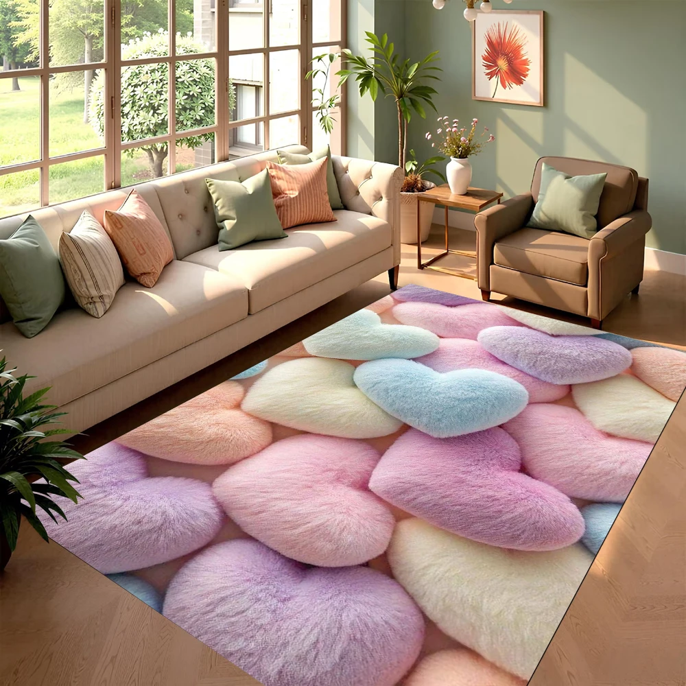 Colorful Dreamy Love Printed Carpet Valentine's Day Decorative Floor Mat Living Room Bedroom Entrance Door Mat Her Gift