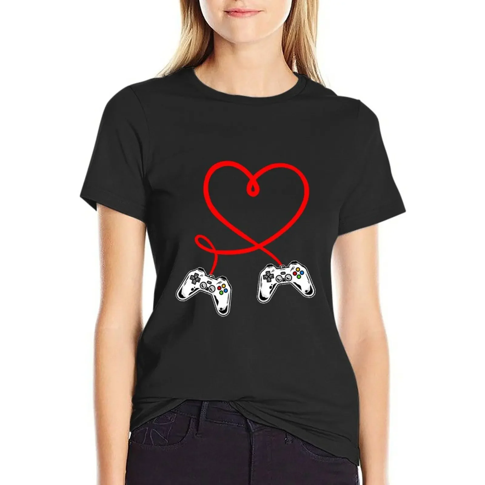 

Funny Gamer Valentines Day Game T-Shirt anime clothes female cute tops Female clothing Woman T-shirts