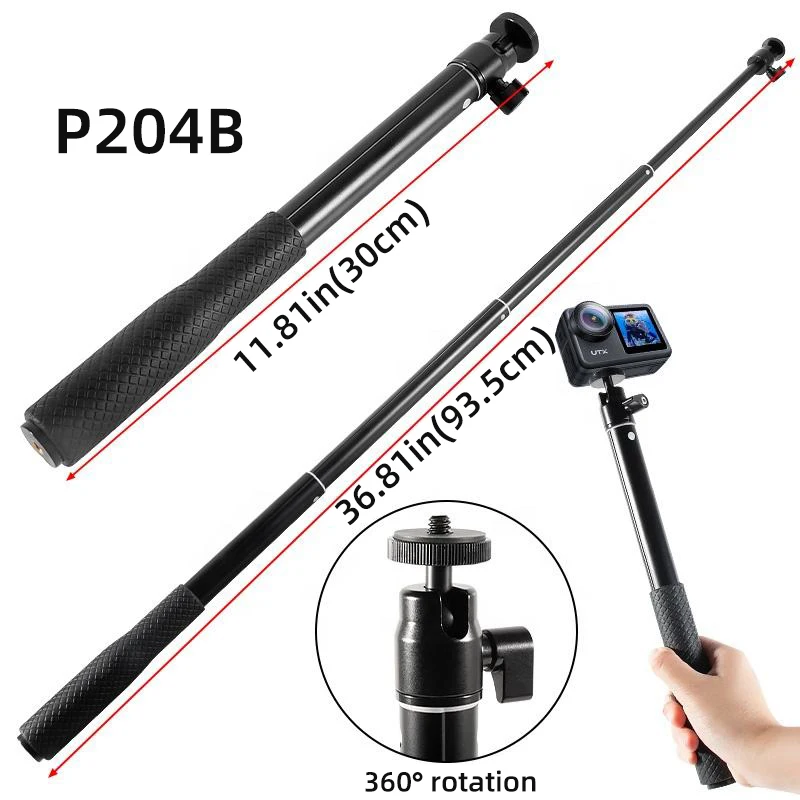 

Handheld Smartphone Gimbal Extendable Aluminum Monopod Selfie Stick Extension Rod for GoPro Hero Action Camera/Cell Phone