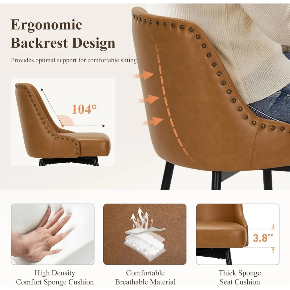 طقم مقاعد بار مكون من 4 قطع، مقاعد دوارة بارتفاع 26.18 بوصة مع مقعد مبطن سميك، ومسند قدم قابل للتعديل و360 درجة ° دوران، قسط ص #3