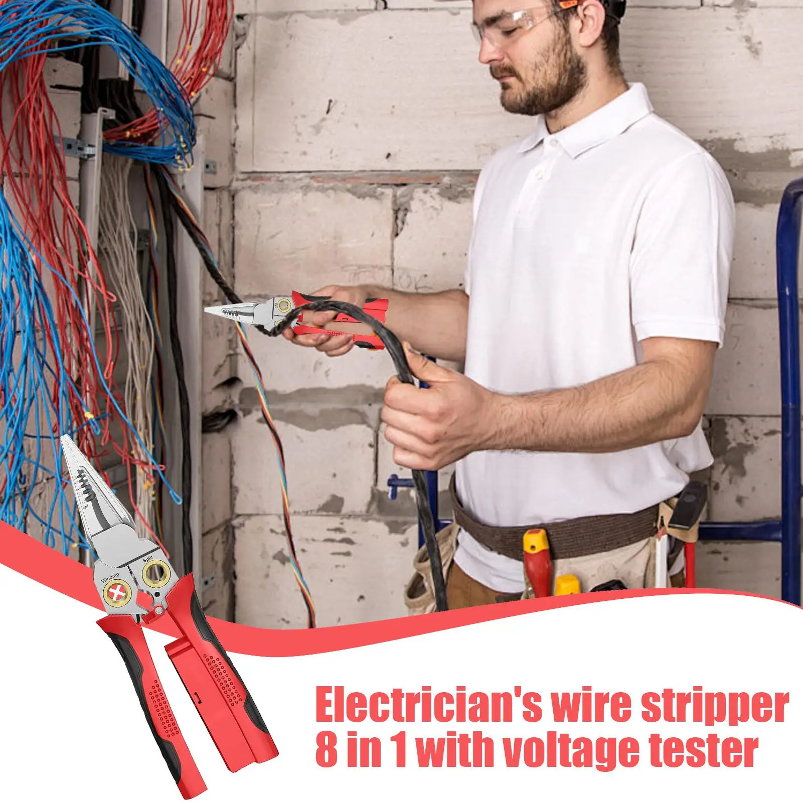 

Инструмент для зачистки проводов 8 в 1, ножницы для электрического кабеля, детектор переменного и постоянного тока, инструмент для ремонта автомобильных научных проектов, оборудование, настройка освещения