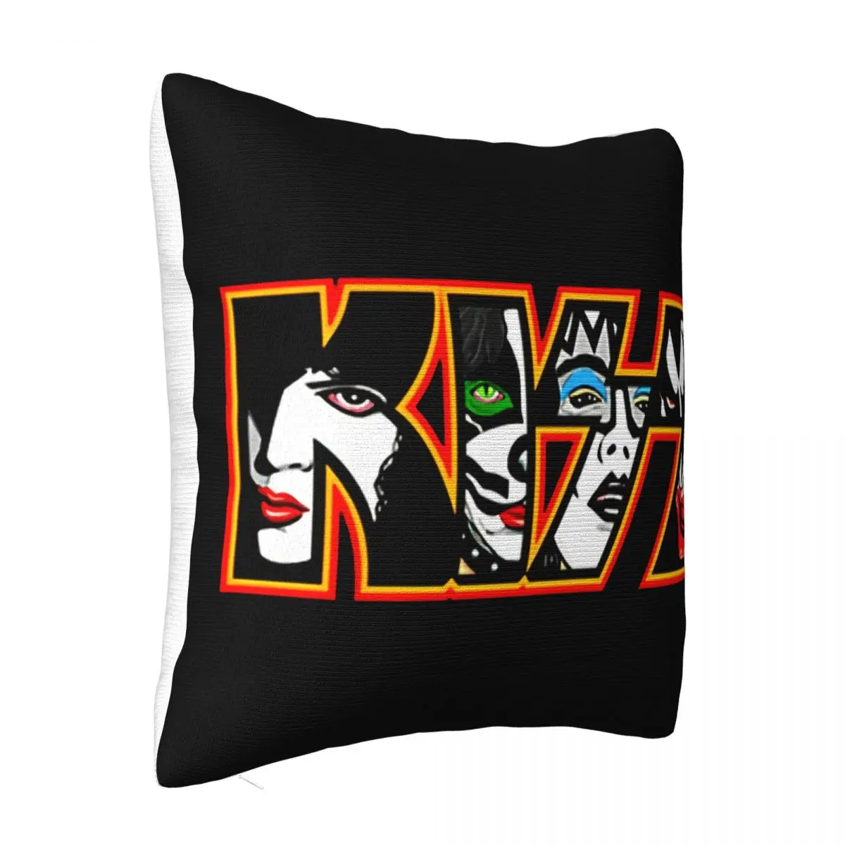 Kiss Black Mens Round New Funny Party Newest Latest Fresh Design Goth Wholesale Stylish Basic Promotion Pillow Case