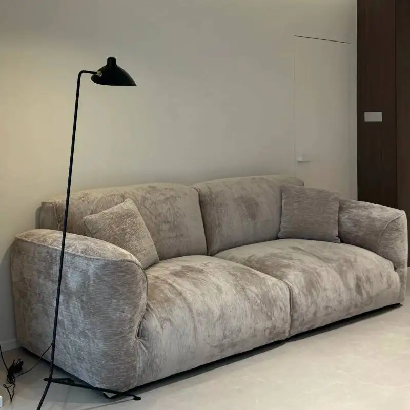 Narrow Nordic Living Room Sofas Gray Memory Curved Luxury Sofa Living Room Lounges Boneless Divano Soggiorno Furniture For Home