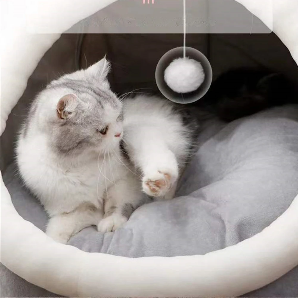 Cat Bed Warm Pet Basket Cozy Cat House Kitten Lounger Cushion Deep Sleep Cat Nesk Tent Very Soft Small Dog Mat Bag Cave Cats Bed