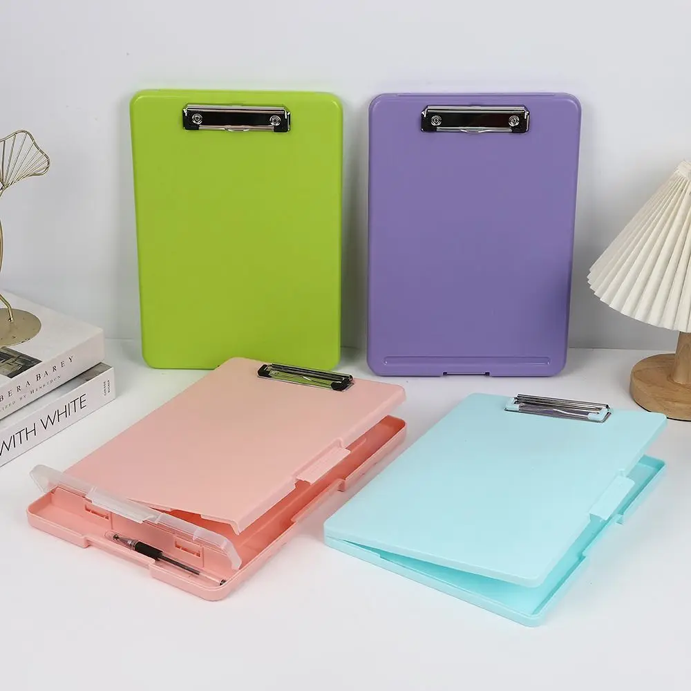 A4 Office Folder Board Multi-functional with Pen Slot Writing Board Sturdy Multicolor Document Manager Writing Pads Storage