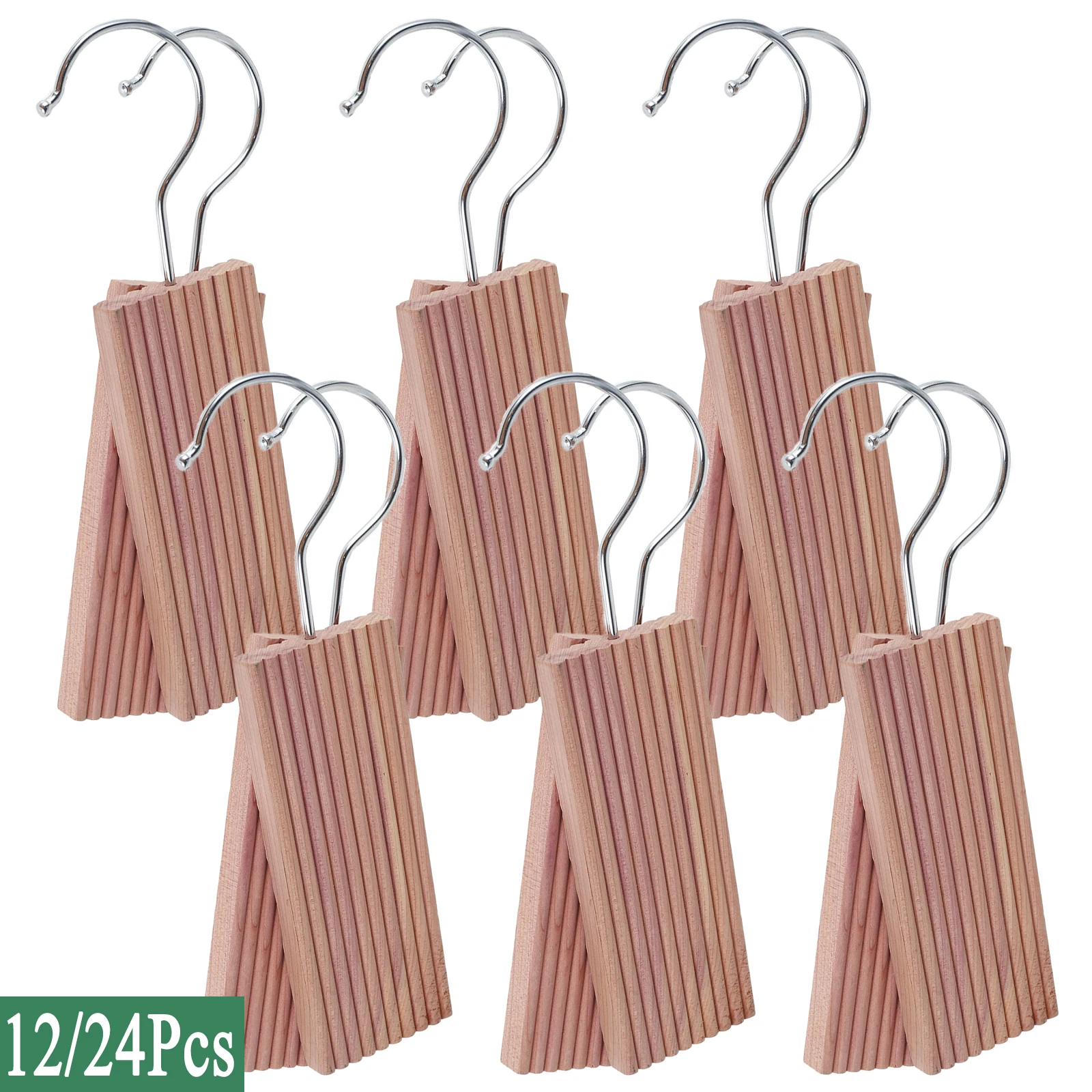 12/24Pcs Cedar Blocks Fresh Odour Deterrent Insect Wardrobe Clothes Camphor Insect Repellent Long-lasting Scent Cedar Block