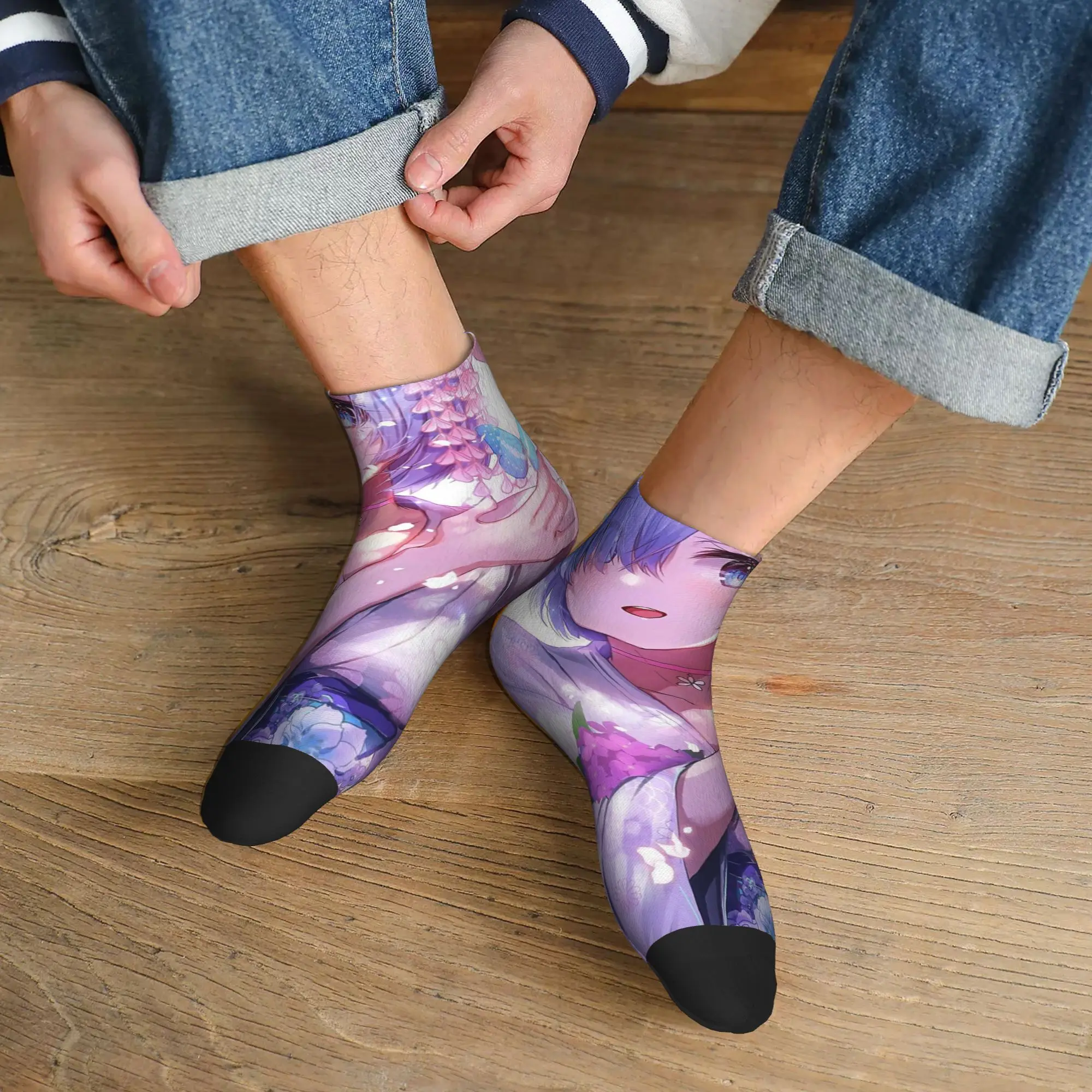 

Всесезонные носки Re Zero REM, супер мягкие носки в стиле Харадзюку, модные чулки для мужчин и женщин, рождественские подарки