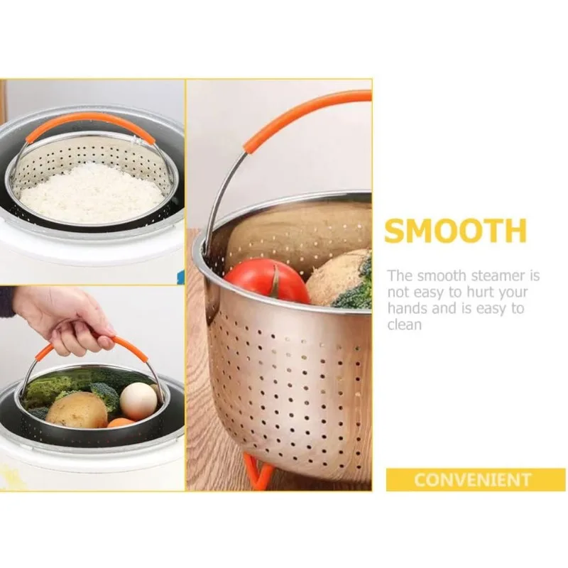 Stainless Steel Steamer Basket with For Accessories Anti-scald Steamer Multi-Function Fruit Cleaning Basket Cookeo Accessories