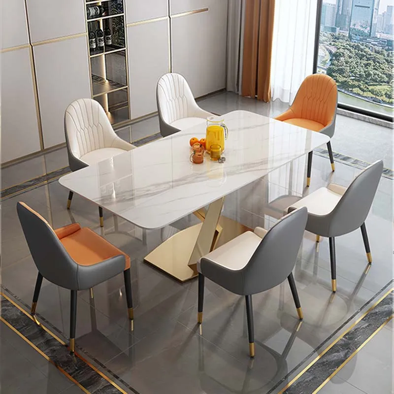 مؤتمر طاولة معدنية مستطيلة غرفة المعيشة الحديثة الفاخرة مطعم طاولة طعام مكتب الشمال الحديثة ميسا صالة الأثاث