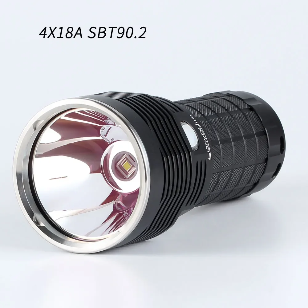 Convoy 4X18A LED Flashlight High Power SBT90.2 5400lm Rechargeable Torch Light by 18650 Battery for Self-defense Camping