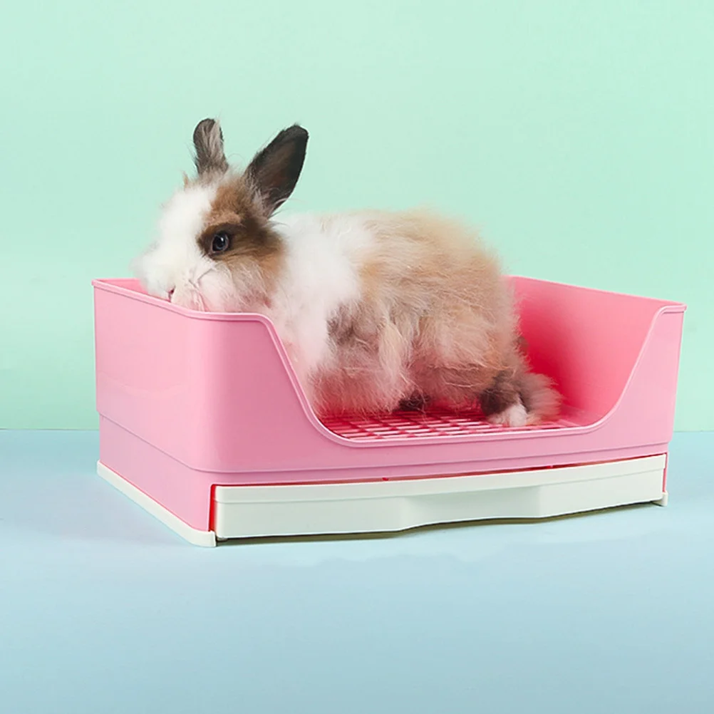 صندوق نفايات خنزير غينيا البلاستيكي الآمن، تصميم للتحكم في الرائحة، مناسب للمنزل، صندوق نفايات أرنب، قعادة خنزير غينيا