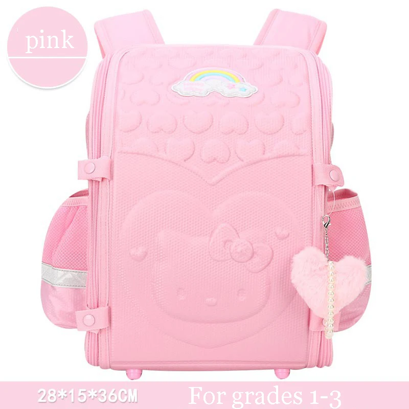 Miniso Hello Kitty Girls Cartoon Cute Schoolbag Children Backpack Pupils Lightweight School Book Bag Students Protect Spine Gift